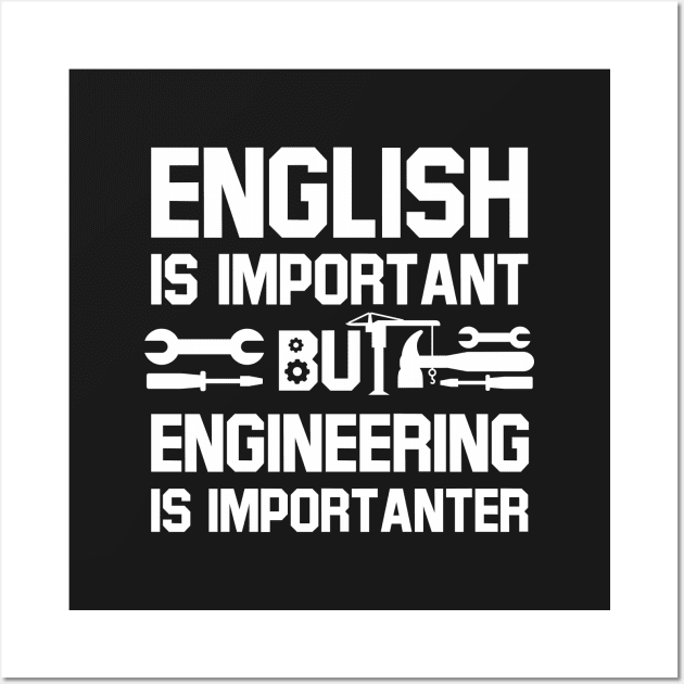 English is important but engineering is importanter Wall Art by pororopow